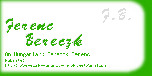 ferenc bereczk business card